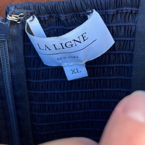LA LIGNE Georgia Dress in Navy Blue size XL - Picture 8 of 9
